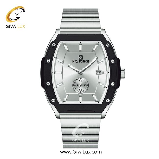 ساعت مچی اورجینال مردانه ناوی فورس|Naviforce|نوی فورس|نیوی فورس دو موتوره زیر ثانیه مشکی-نقره ای | نقره ای| نقره ای| کد رفرنس NF8068 S/W